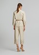 Leather-look cardigan with laser-cut detailing