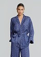 Satin look jacket with all-over logo print