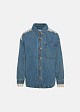 Oversized denim shirt in lace