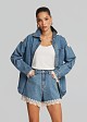Oversized denim shirt in lace