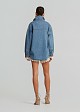 Oversized denim shirt in lace