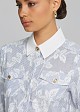 Cropped striped shirt with white collar and cuffs