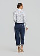 Cropped striped shirt with white collar and cuffs
