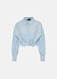 Cropped long-sleeve striped shirt