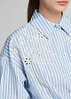 Cropped long-sleeve striped shirt