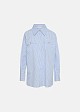Long striped shirt with rhinestones