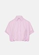 Striped crop balloon shirt