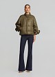 Cape line puffer in floral appliqué details