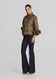 Cape line puffer in floral appliqué details