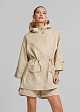 Parka with drawstring waist
