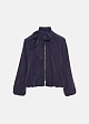 Jacket with neck tie from vegan silk fabric