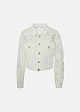 Denim jacket in embossed lace