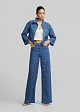 Denim jacket in all over broderie lace