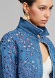 Denim jacket in all over broderie lace