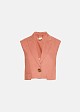 Cropped linen vest-blazer