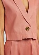 Cropped linen vest-blazer