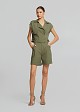 High-waisted gabardine bermuda shorts