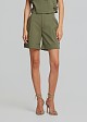 High-waisted gabardine bermuda shorts