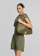 High-waisted gabardine bermuda shorts