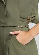 High-waisted gabardine bermuda shorts