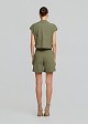 High-waisted gabardine bermuda shorts