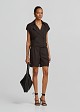 High-waisted gabardine bermuda shorts