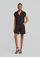 High-waisted gabardine bermuda shorts