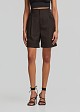 High-waisted gabardine bermuda shorts