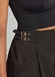 High-waisted gabardine bermuda shorts