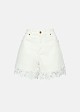 White denim shorts in lace