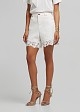 White denim shorts in lace