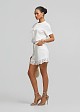 White denim shorts in lace