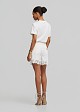 White denim shorts in lace
