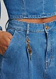 Denim shorts with pleats