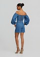 Denim shorts with pleats