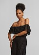 Off-shoulder lace crop top