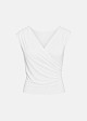 Sleeveless cowl neck top with ruching