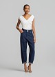 Sleeveless cowl neck top with ruching