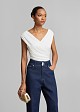 Sleeveless cowl neck top with ruching