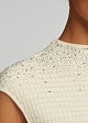 Midi knitted dress with a seamless rhinestone embellishment