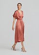 Shirt dress in satin-look