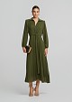 Midi pleated dress with buttons