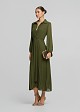 Midi pleated dress with buttons