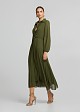 Midi pleated dress with buttons