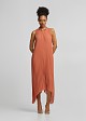 Pleated asymmetric dress