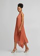 Pleated asymmetric dress