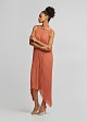 Pleated asymmetric dress