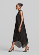 Pleated asymmetric dress