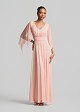 Maxi tulle dress with cape sleeves