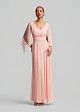Maxi tulle dress with cape sleeves